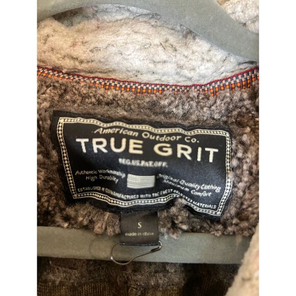 True Grit Quarter Zip Pullover Jacket Mens Size Small Gray Fleece Sherpa - Picture 4 of 4